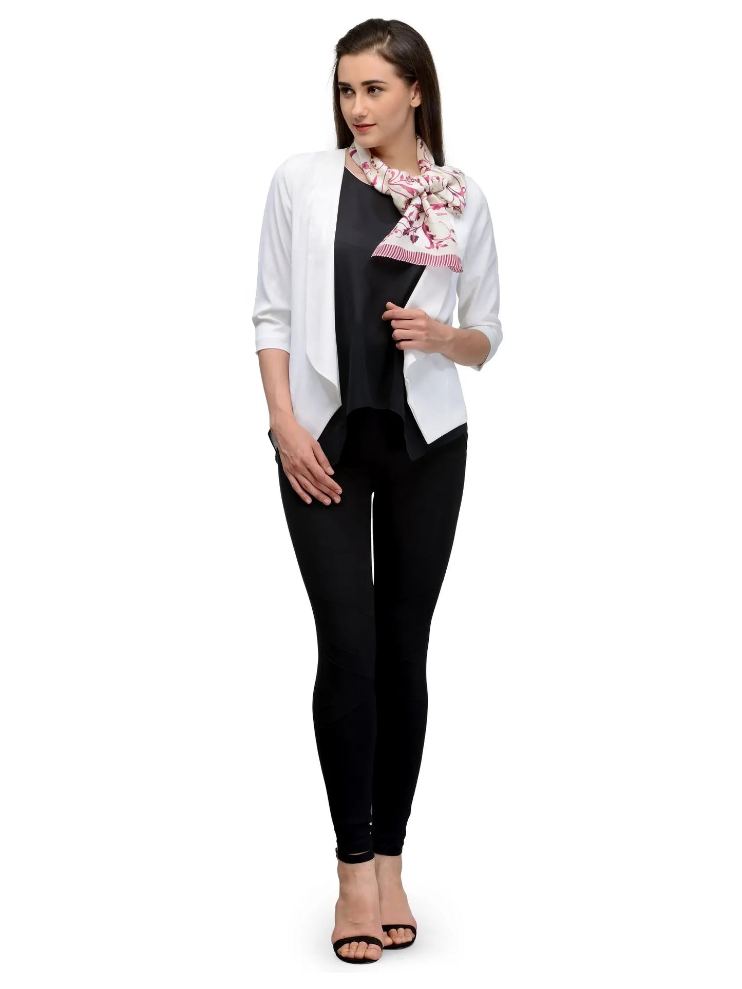 Wine Toile Silk Satin Stole with Toile Floral in Wine on Cream