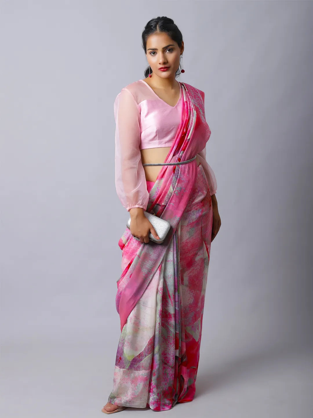 Plum Crepe Silk Saree - Regal Plum Hues