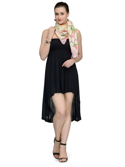 Beige and pink lattice scarf inspired by Taj Mahal design