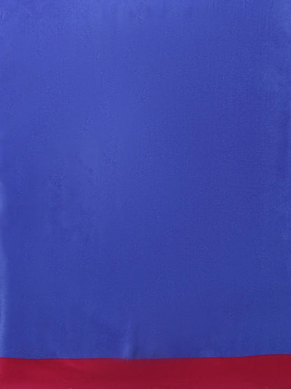 Dazzling Blue Silk Chiffon Saree with bold colors