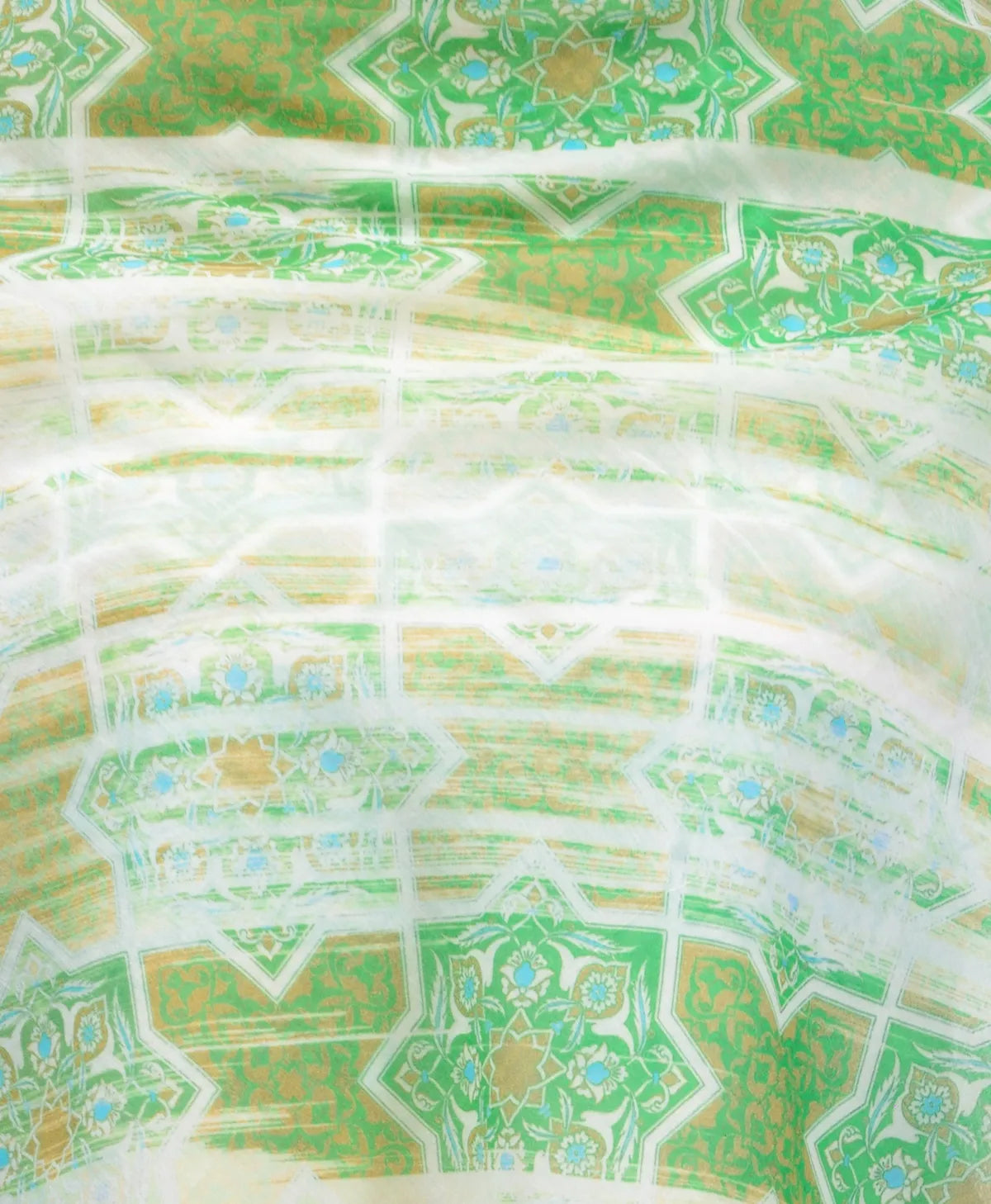 Lime green and pastel yellow abstract scarf