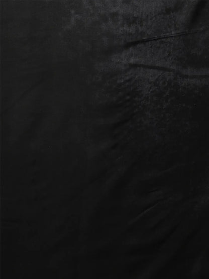 Nero Black Crepe Silk Saree - Bold Black Statement