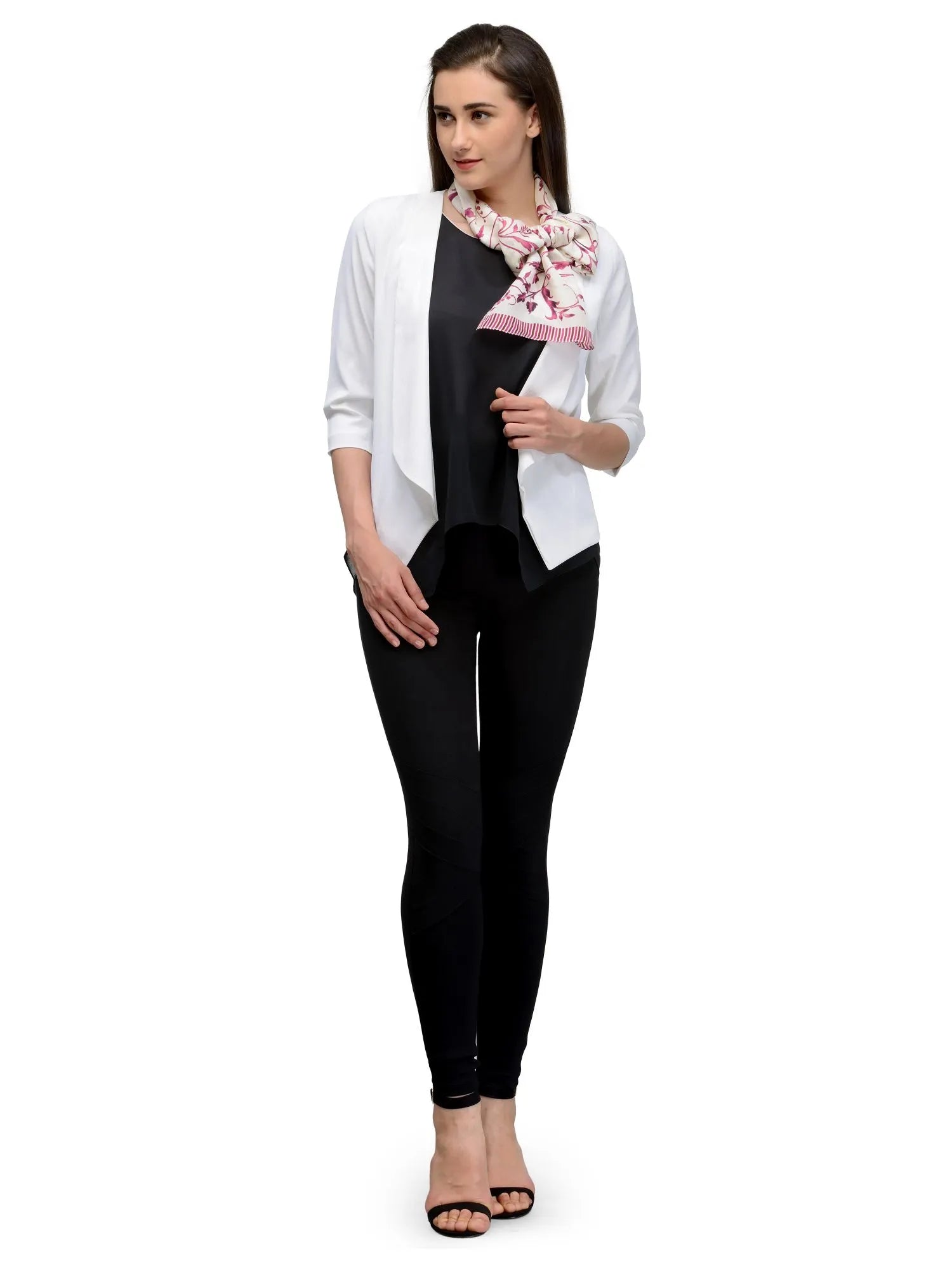 Wine Toile Silk Satin Stole with Toile Floral in Wine on Cream