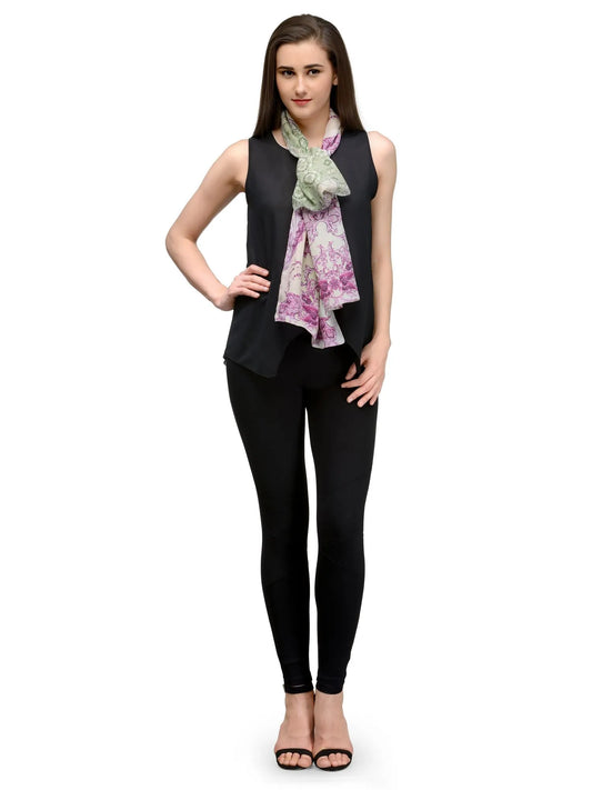 Baroque Royale Silk Satin Stole with Emerald and Purple Base on Ceam Base
