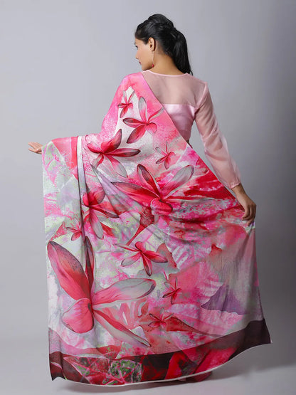 Plum Crepe Silk Saree - Regal Plum Hues