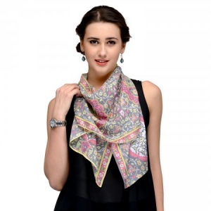 GREY AND PINK ORIENTAL SILK STOLE